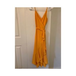 Yellow wrap dress